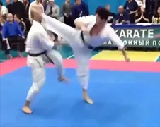 Een karate gevecht van 3 seconden