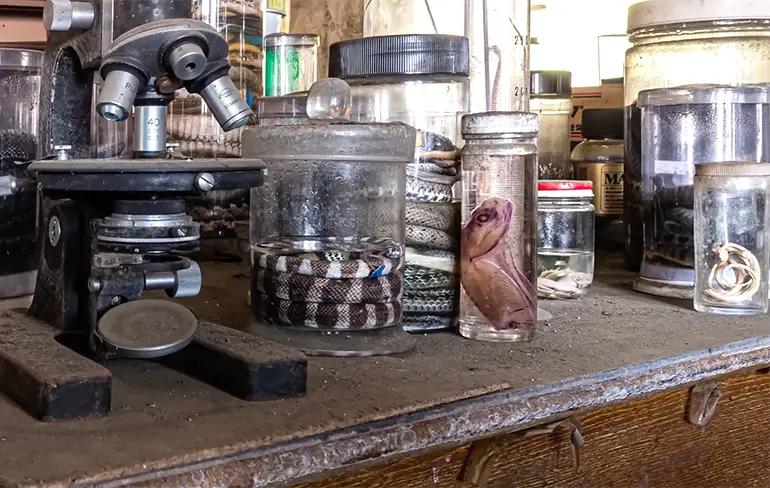 Een kijkje in een verlaten slangen laboratorium in Japan