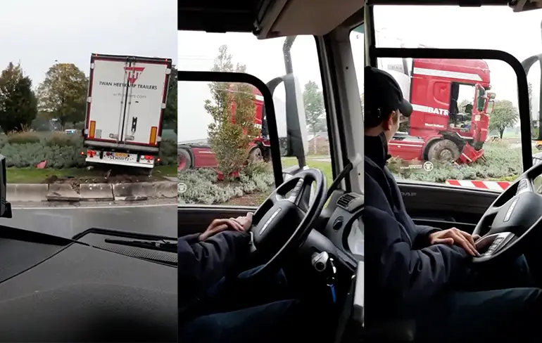 Een rotonde kun je met vrachtwagen ook niet rechtdoor nemen