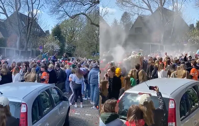 Eindexamenstunt in Bussum is LIT: Zuipen en matten met de politie