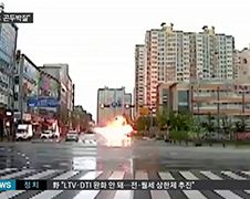 Enorme vuurbal na crash helikopter in Zuid-Korea