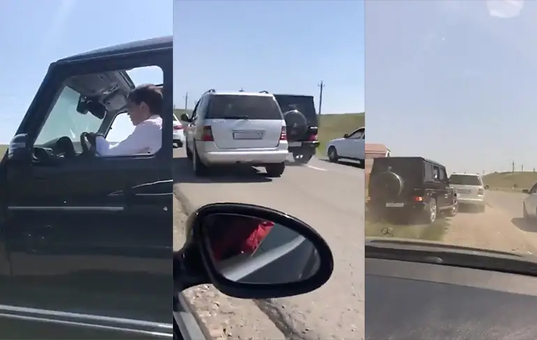 Erg gezellig op de weg naar bruiloft in Ingoesjetië...