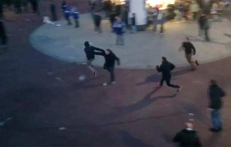 Erg gezellig voor de wedstrijd Schalke-Bayern!