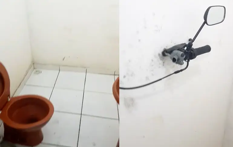 Even gas geven, eh het toilet doortrekken