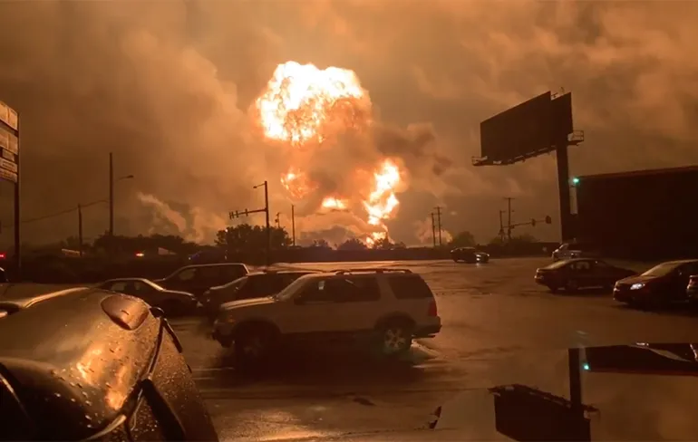 Explosie bij raffinaderij in Philadelphia:" Look at that, it's a bomb"