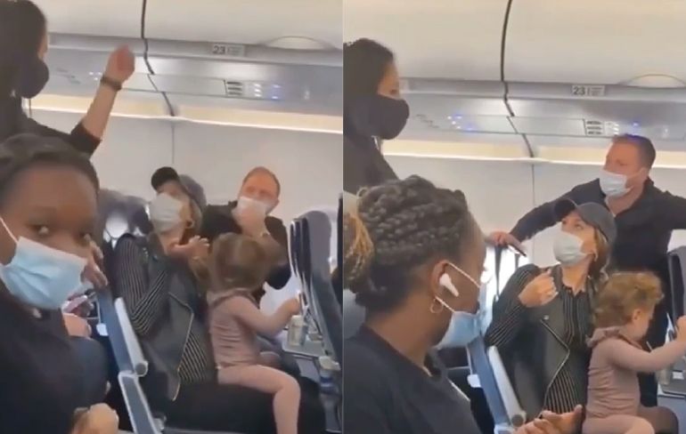 Familie uit vliegtuig gezet, omdat 2 jarig kind zat te eten zonder mondmasker