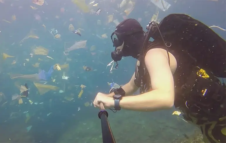 Fijn een stukje duiken bij Manta Point bij Bali