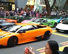 File van Lamborghini's in Singapore
