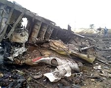Foto's rampplek Boeing 777 in de Oekraïne