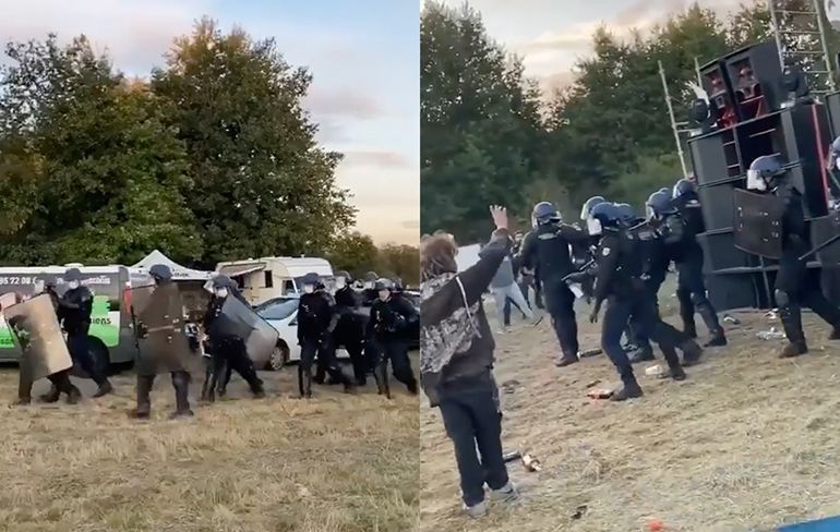 Franse politie maakt einde aan feestje, feestvierders duidelijk niet blij