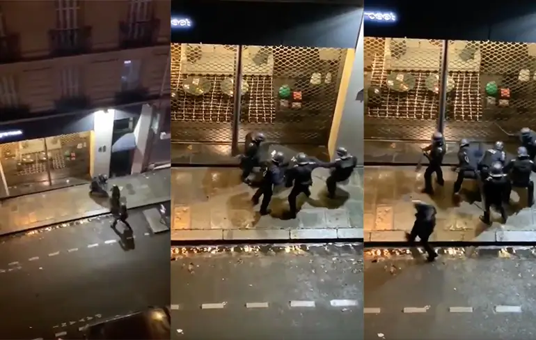 Franse politie maakt hele korte metten met demonstrant