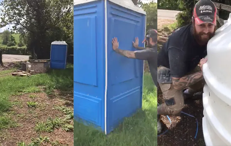 Gast is flink ondersteboven als Dixi is omgegooid