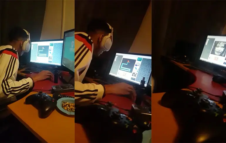 Gast kende Internet Screamer Maze spelletje nog niet...