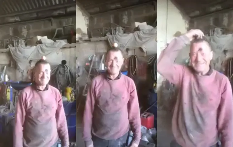 Gast trapt met open ogen in grap met vastgelijmd ei