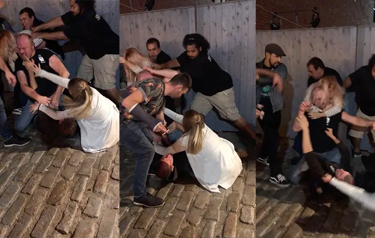 Gast uit bar gegooid, zijn vriendin wil barman laten stikken