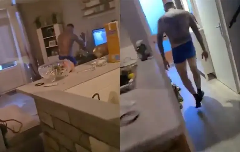Gast wordt betrapt als hij indruk probeert te maken op zijn bijvrouw