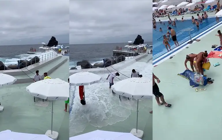 Genieten bij zwembad naast de zee op Madeira is ineens afgelopen