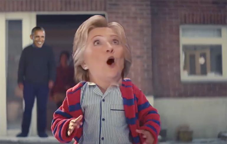 Geweldige Hillary Clinton spoof van John Lewis kerst commercial