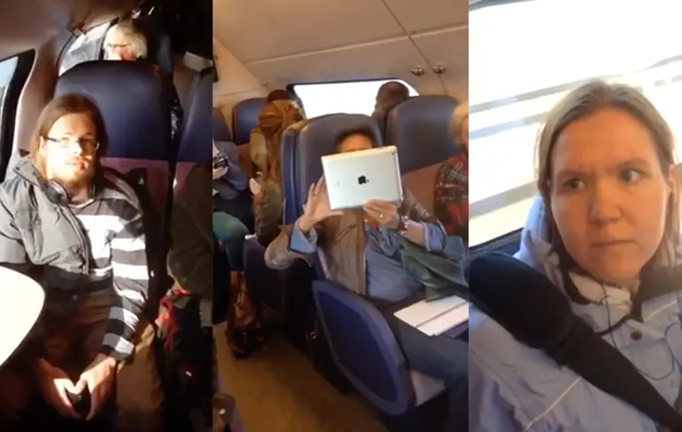 Gewoon een gezellige ruzie in de trein... Nu en toen!