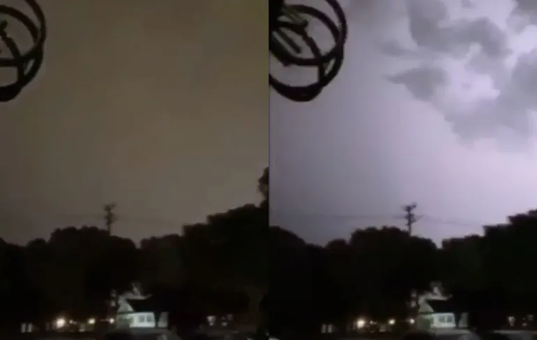 Gewoon genieten van mooi onweer in de lucht