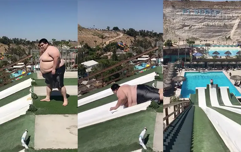 Gewoon liggen en vliegen maar in waterpark in Tijuana