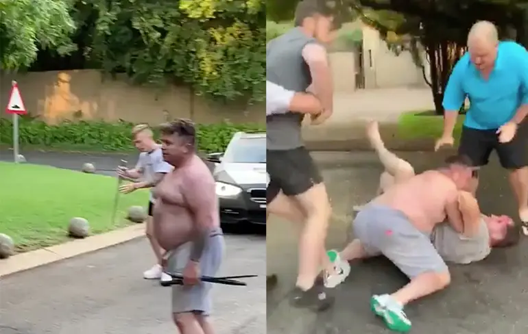 Gezellig matten in een buitenwijk in het Zuid-Afrikaanse Johannesburg