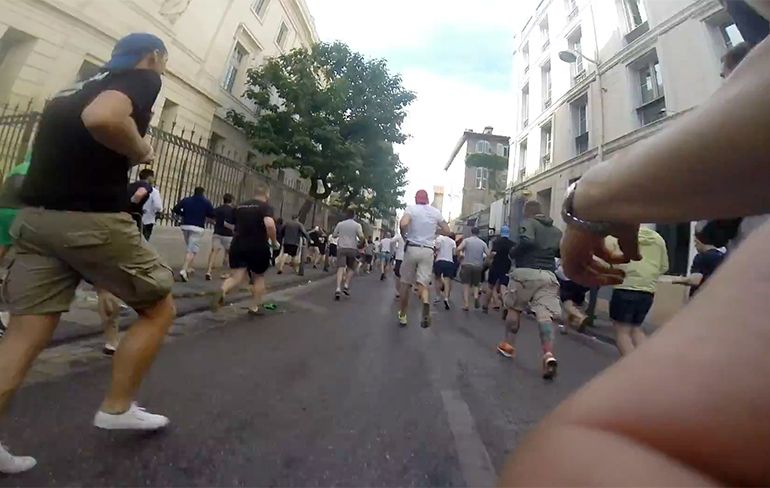 Gezellig: Russische hooligan nam GoPro camera mee in Marseille