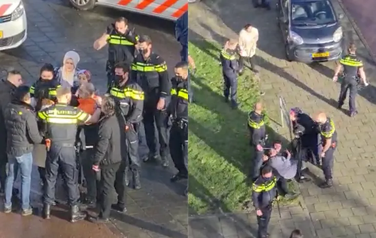 Gezellige matpartij na aanrijding op Erasmusweg in Den Haag