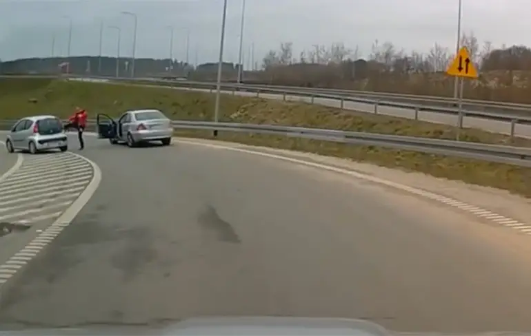 Gezellige Road Rage in de Poolse stad Gdansk