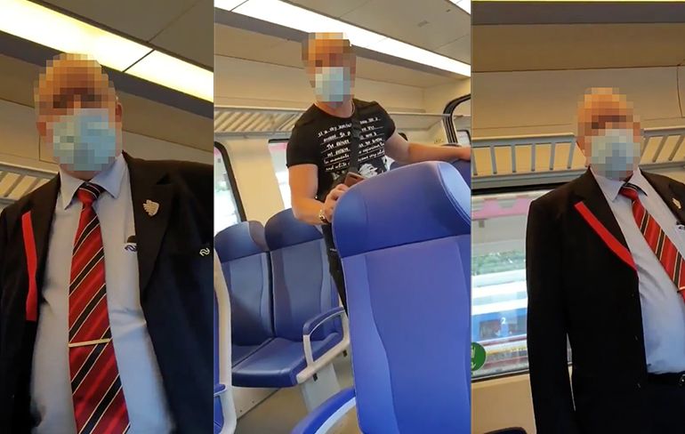 Gezelligheid in de trein: Conducteur vs vrouw die eerst geen mondkapje op had