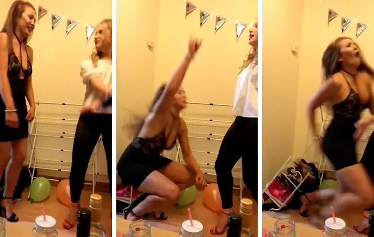 Grietje heeft pijn aan achterdeur na sexy dansje
