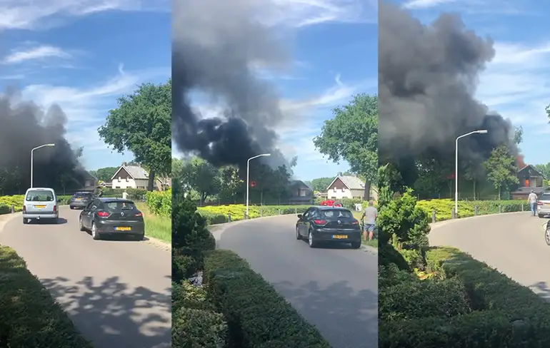Grote brand verwoest loods in Brabantse dorpje Hoeven