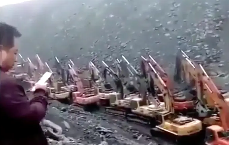 Grote uittocht van graafmachines en ander materieel in China