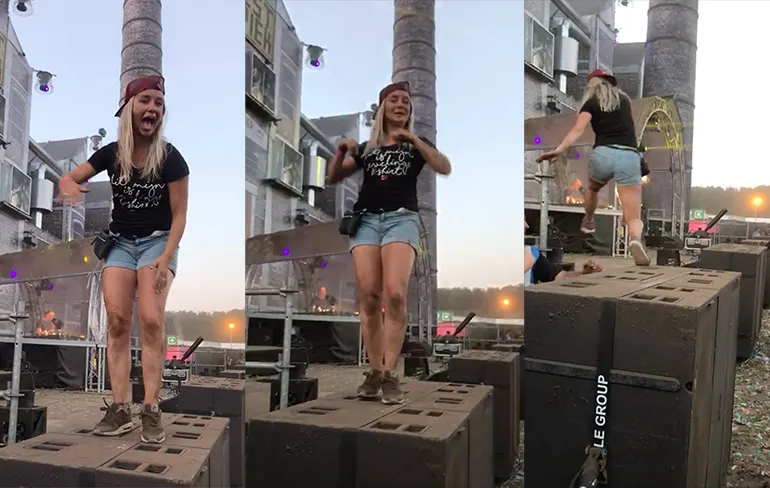 Hakkuh meisje wil gewoon lekker dansen op de Zwarte Cross