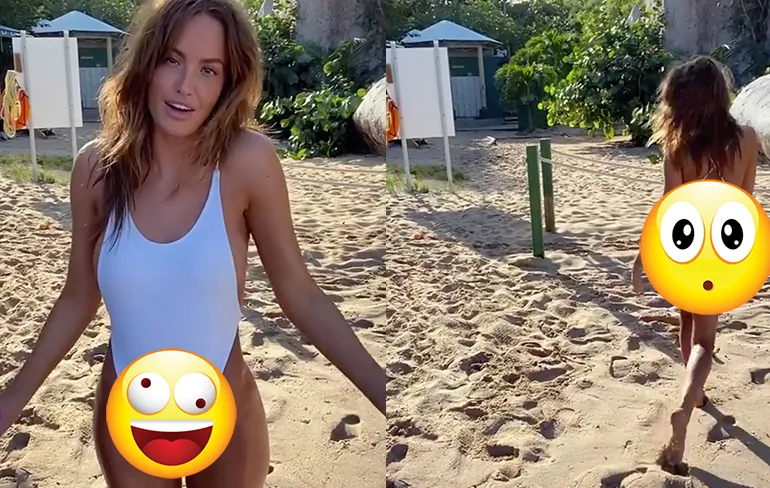 Haley Kalil mocht van moeder alleen in badpak poseren, dus moest ze creatief zijn