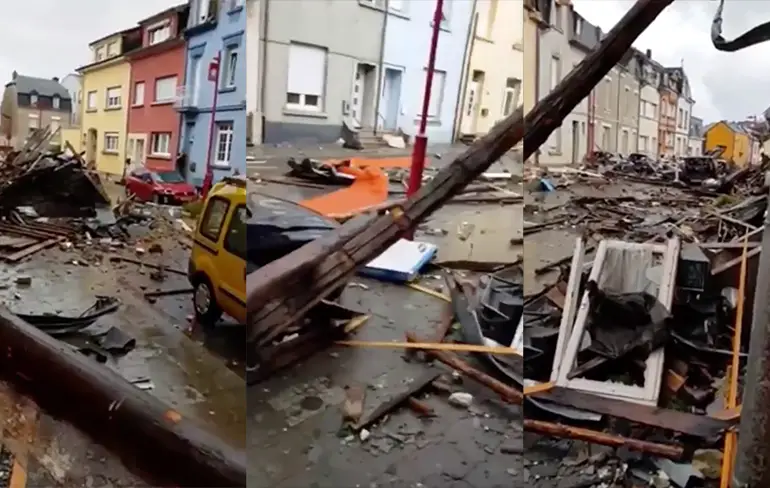 Heel veel schade door tornado in Luxemburg
