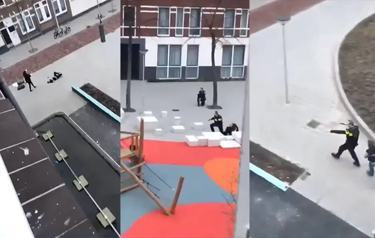 Heftige video schietpartij Adrianaplein in Rotterdam