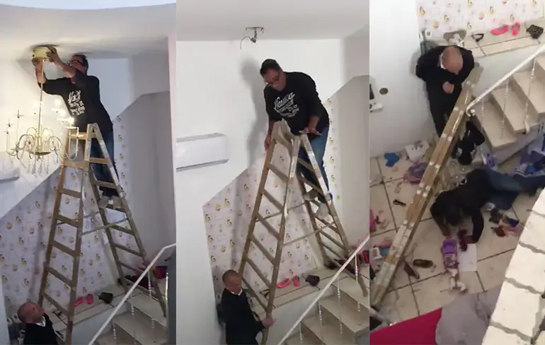 Helder lampje hangt lamp op, maar is snel beneden!