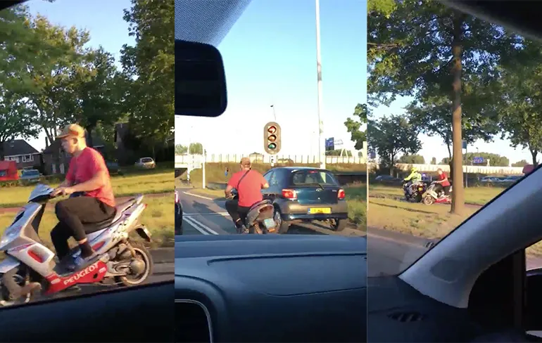 Hele gekke scooterachtervolging in Veldhoven!