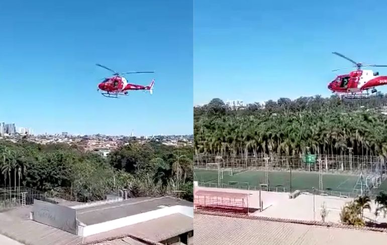 Hele slechte landing van brandweerhelikopter in Braziliaanse Vicente Pires