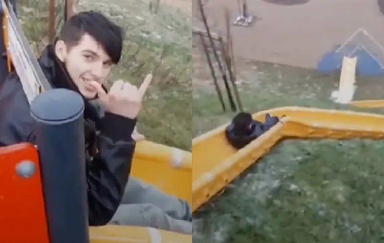 Het venijn zit hem in de staart, ook bij deze glijbaan