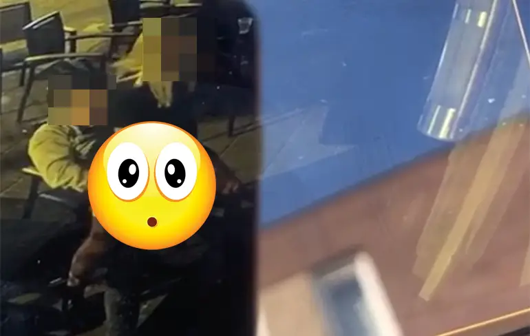 Het was erg broeierig op het terras van een cafe in Valkenswaard