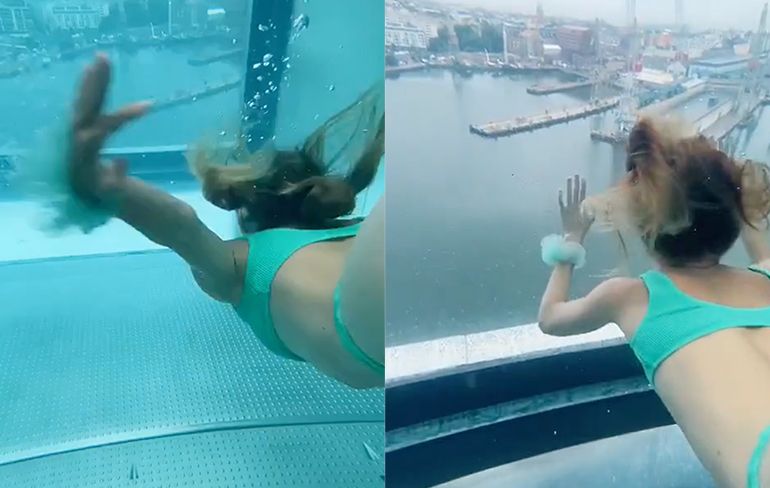 Het zwembad van het Clarion Hotel in Helsinki is zeker wel "Instagrammable"
