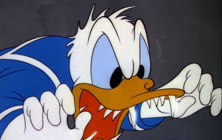 Hoe klinkt Donald Duck die een beroerte krijgt?
