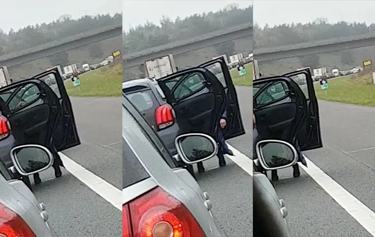 Hoge nood tijdens file op de A1 bij Apeldoorn