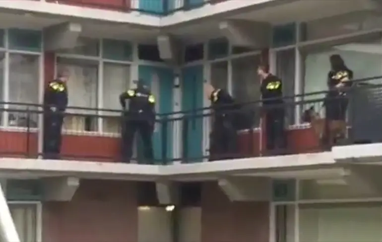 Hond valt politiehond aan tijdens inval in woning Rotterdam