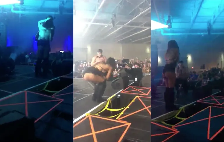 Huwelijksaanzoek valt in het wa.. eh, van podium!