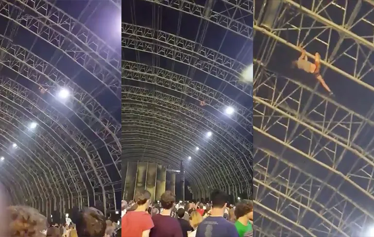 Idioot speelt spelletje The Floor Is Lava op Danceparty