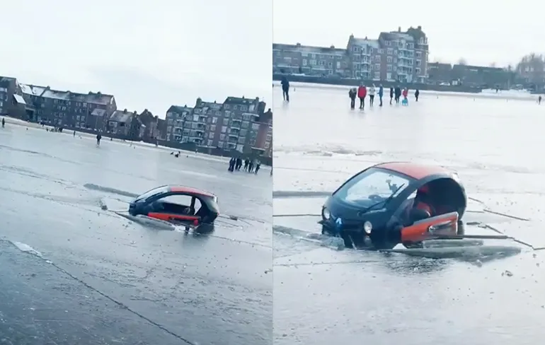 Iemand in Huizen heeft snelle manier gevonden om van auto af te komen