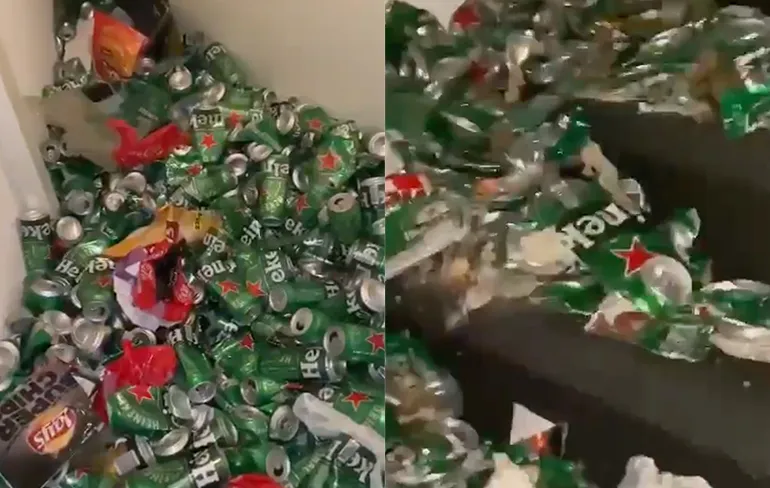 Iemand is duidelijk winnaar van hobby lege bierblikjes sparen